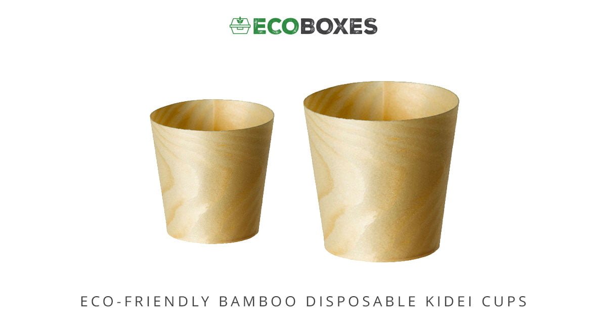 Bamboo Disposable Kidei Cups 45mm Pack of 100 or 1000 EcoBoxes