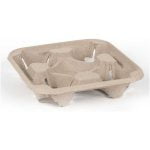 Moulded Pulp Fibre 4 Cup Carriers
