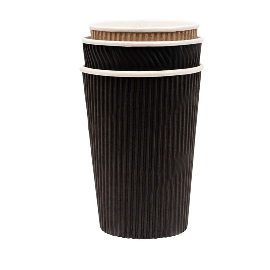 Black Triple Wall Ripple Hot Cup: The Perfect Eco-friendly Disposable ...
